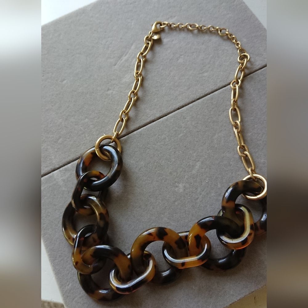 J. Crew Tortoise Link Statement Necklace